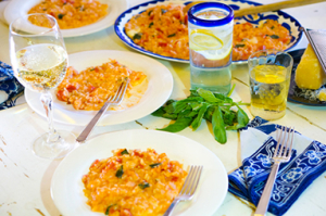 risotto with tomato, mozzarella and basil
