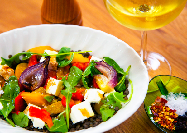 Warm Salad of Lentils and Roasted Peppers