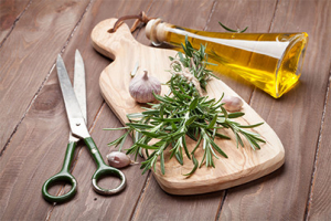 Olive oil and herbs