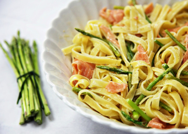 pasta with asparagus and smoked salmon